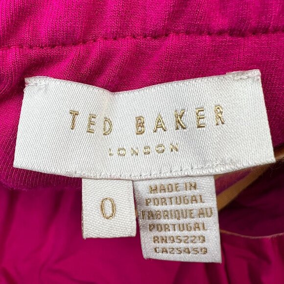 Ted Baker London Norabel Tiered Jersey Vest Dress Midi Bright Pink Stripe Trim X - Picture 6 of 11